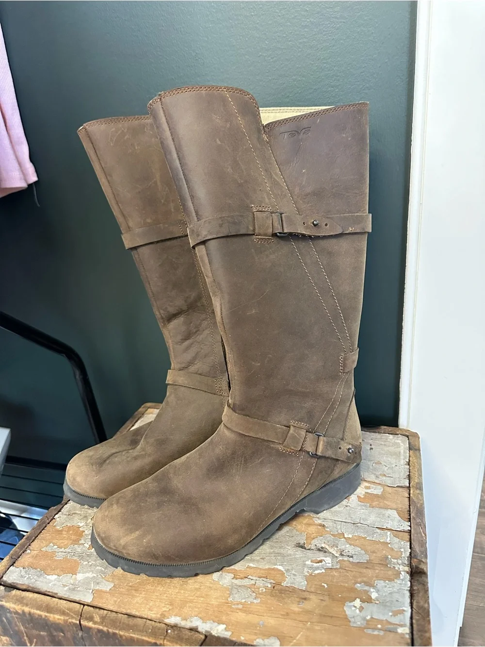 Teva Women's Tall Brown Suede Riding Boots